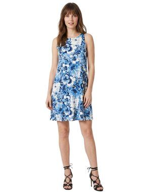Lilly Pulitzer Shift Dress Floral Sleeveless Luella Swing Coastal Blue NWOT